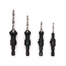 4pcs HSS Countersink Drill Bit 3-4.5mm +1pcs Quick Change Hex Shank Screw 6