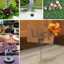 30 Pcs Rustic Wood Place Card Holders with Swirl Wire Wooden Bark Memo Hold