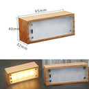 1X(Usb Rechargeable Creative Led Wooden Drawer Box Shape Light Desk Night L