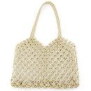 New Hand-Woven Hollowwork Straw Bag Paper Rope Grid Without Lining Woven Be