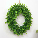 Green Boxwood Door Wreath for Holiday, Crafts,or Decor Measures 15" Plus