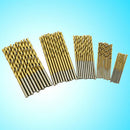 50Pcs Titanium Coated HSS High Speed Steel Drill Bit Set Tool 1/1.5/2/2.5/3mm In