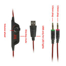 3.5mm Wired Gaming Headset LED Stereo Surround Headphone w/ Mic for PC PS4