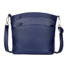 Solid Color Shoulder Messenger Handbags Women Leather Crossbody Bags (Blue)