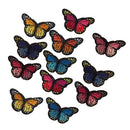 12 Colored Embroidered Butterflies Applique Sew On Patches Craft Supplies