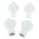 4Pcs Decorative Window Curtain Pole Rod End Cap Final Head 28mm White
