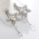 Star Crystal Rhinestone Ear Studs Drop Dangle Earrings Wedding Jewelry Gifts  Cy