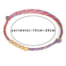 Hand Woven Colorful Buddha Bead Bracelet Adjustable Copper Bead Lucky Hand Rope