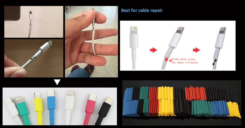 328pc Heat Shrink Tube Assorted Insulation Shrinkable Tube 2:1 Wire Cable Sleeve