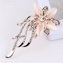 Opal Flower Brooch Rhinestone Crystal Brooch Pin Wedding Party Women's JewelryOZ