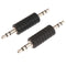 2pcs 3.5mm Stereo Male to Male Jack Audio Plug Connector Adapter Joiner JR