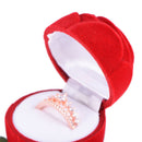 Red Rose Flower Velvet Jewelry Storage Box Engagement Ring Display Case BX