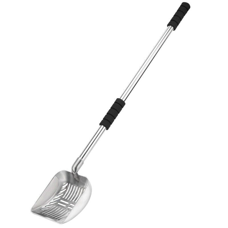 2X(Metal Cat Litter Scoop With Deep Shovel And Long Handle Detachable Stain