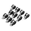 10Pcs Insulated 13mm 1/2" P Tube Clips Hose Pipe Line Clamp P Type 13x36mm