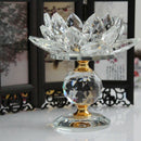 Glass Block Lotus Flower Metal Candle Holders Feng Shui Home Decor Big TealiS7Q8