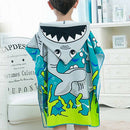 Shark Pattern Children Beach Towel Cartoon Hooded Boys Girl Baby Bath Towel