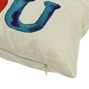 Christmas Decorative Cushion English Words Letters Linen Pillow Throw Case  M8O9