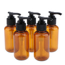 5x 100mL Plastic Empty Pump Bottle Travel Shampoo Lotion Body Wash Container