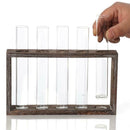 Nordic Style Test Tube Flower Vase in Wooden Stand for Hydroponic Plant 5 Tube