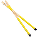 Yellow 2pcs Bamboo Drumsticks+2pcs Drum Wire Brushes w/ Bag Percussion Parts