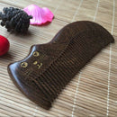 Cartoon Massage 100% Natural Hand Golden Sandalwood Comb Healthy Hair Care