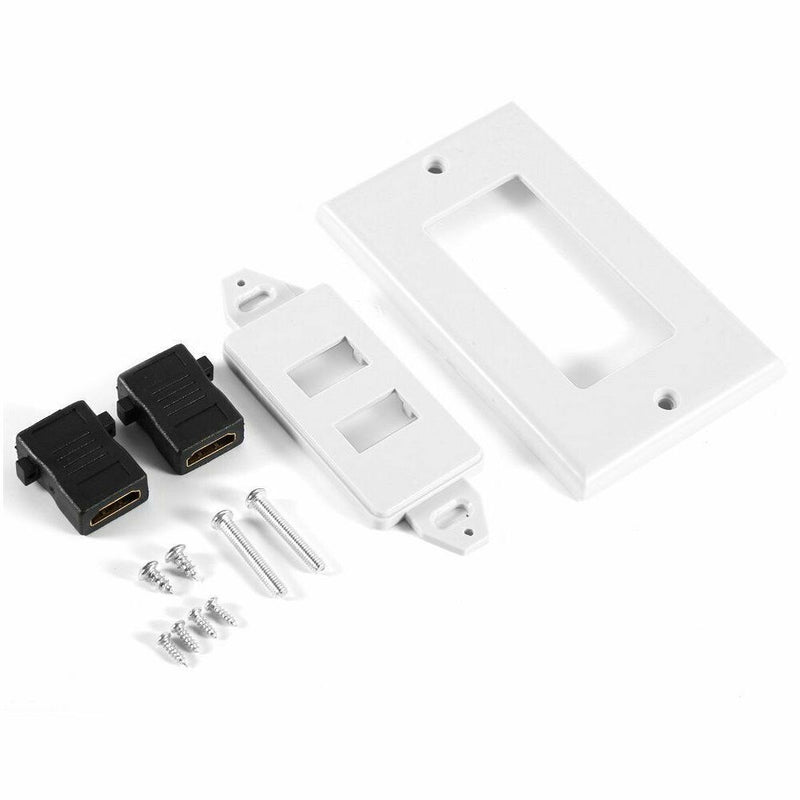 HDMI 2-Ports Wall Face Plate Panel Outlet 1080p Cover Coupler Socket HOT X8T2