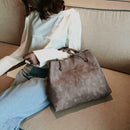 2pcs/set Women Clutch Large Handbag Shoulder Messenger Bags (Dark Brown)