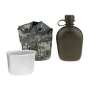 Outdoor Camping Army Water Bottle Canteen Hip Flask with Cup Pouch Random Camo