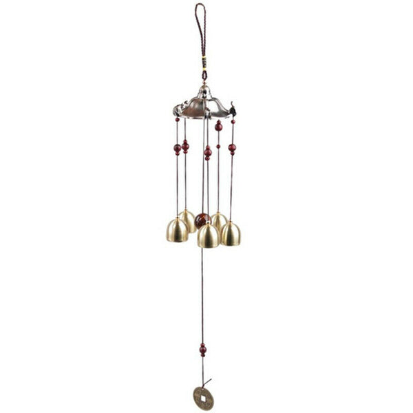 5 Bells Wind Chimes Antirust Bell Outdoor Decorations Lucky Metal Pagoda Be