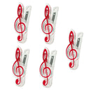 5pcs Red Music Note Clip Music Book Page Clip Treble Celf Clip Bookmarks