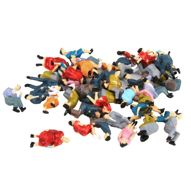 50pcs O Gauge Models Railway Painted Train Figures Seated People Scale 1:42