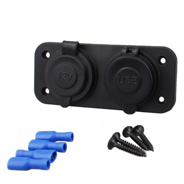 Car Charger Dual USB Port Splitter 12V-24V Socket Power Cigarette Lighter Outlet