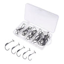 50pcs Weighted Superline Spring Hooks Set Lead Head Jig Fishing Hook for Soft