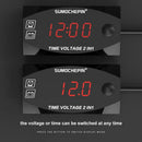 For12V Digital Voltmeter Electronic 2in1 Digital LED Car Display Auto Time Clock