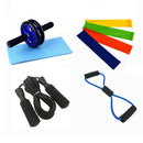 8 in 1 Fitness Equipment Set Ab Roller Resistance Bands Jump Rope Pull Rope