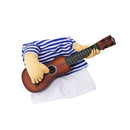 Puppy Dog Fun Play Guitar Blue Stripe Sweater with Short Romper Jumpsuit L