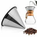 1PC Stainless Steel Pour Over Cone Dripper Reusable Coffee Filter Cup Stand FU