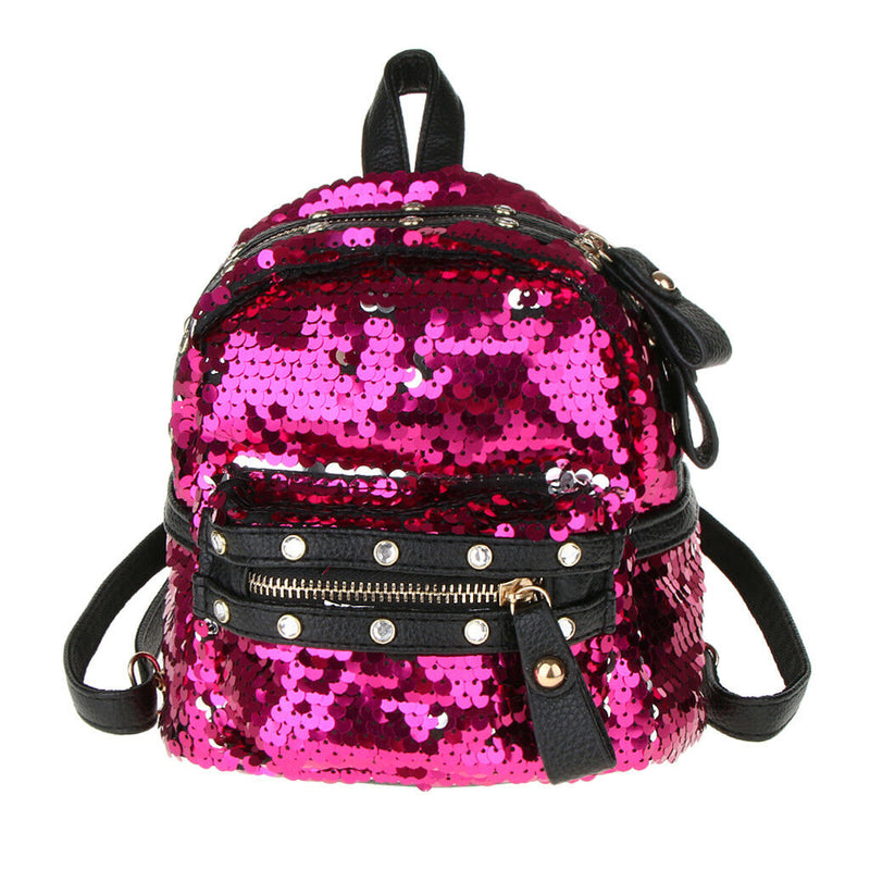 Women Backpack Sequins Glitter Backpack Shiny Bag Teenager Girls School Bag