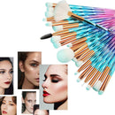 20pcs Makeup Brush Set Eyeshadow Foundation Lip Brush (Gradient Pink Blue)