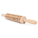 Christmas Snowman Embossing Rolling Pin Baking Cookies Cake Engraved Roller