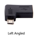 USB-C Type-C Female to Micro-USB 2.0 5Pin Male Data Adapter 90 Degree Left