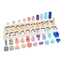 Wooden Counting Game for Kids, Colorful Number Stacker Board, Stacking Rings