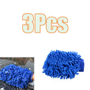 3Pcs Microfiber Car Cleaning Wash Mitt Rag Towel Cloth Duster Double Side