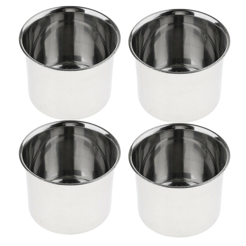 4pcs Bird Feeders Parrot Stainless Steel Cups Container Food Bowl For Macaw