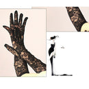 finger long black lace dance party bridal gloves Q8L9