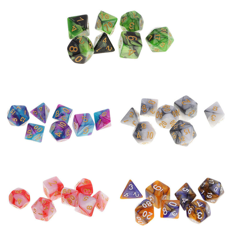 Set/35pcs 1.6cm/0.62'' Polyhedral Dice D12 D10 D8 D6 D4 Table Game Toys Gift