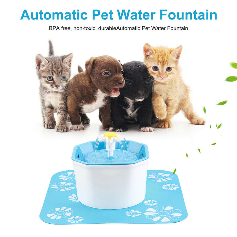 1.6L Automatic Dog Cat Electric Water Fountain USB Pet Bowl Drinking FilterB Gw