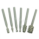 6pcs HSS Routing Router Grinding Bits Burr For Rotary Bosch Tool Useful