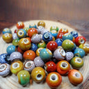 100x 6mm Round Ceramic Loose Bead Porcelain Ceramic Beads DIY For Jewelry Making
