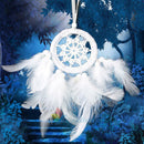 New Cute White Angel Feather Dream Catcher Feather Bead Hanging Decor Ornament A